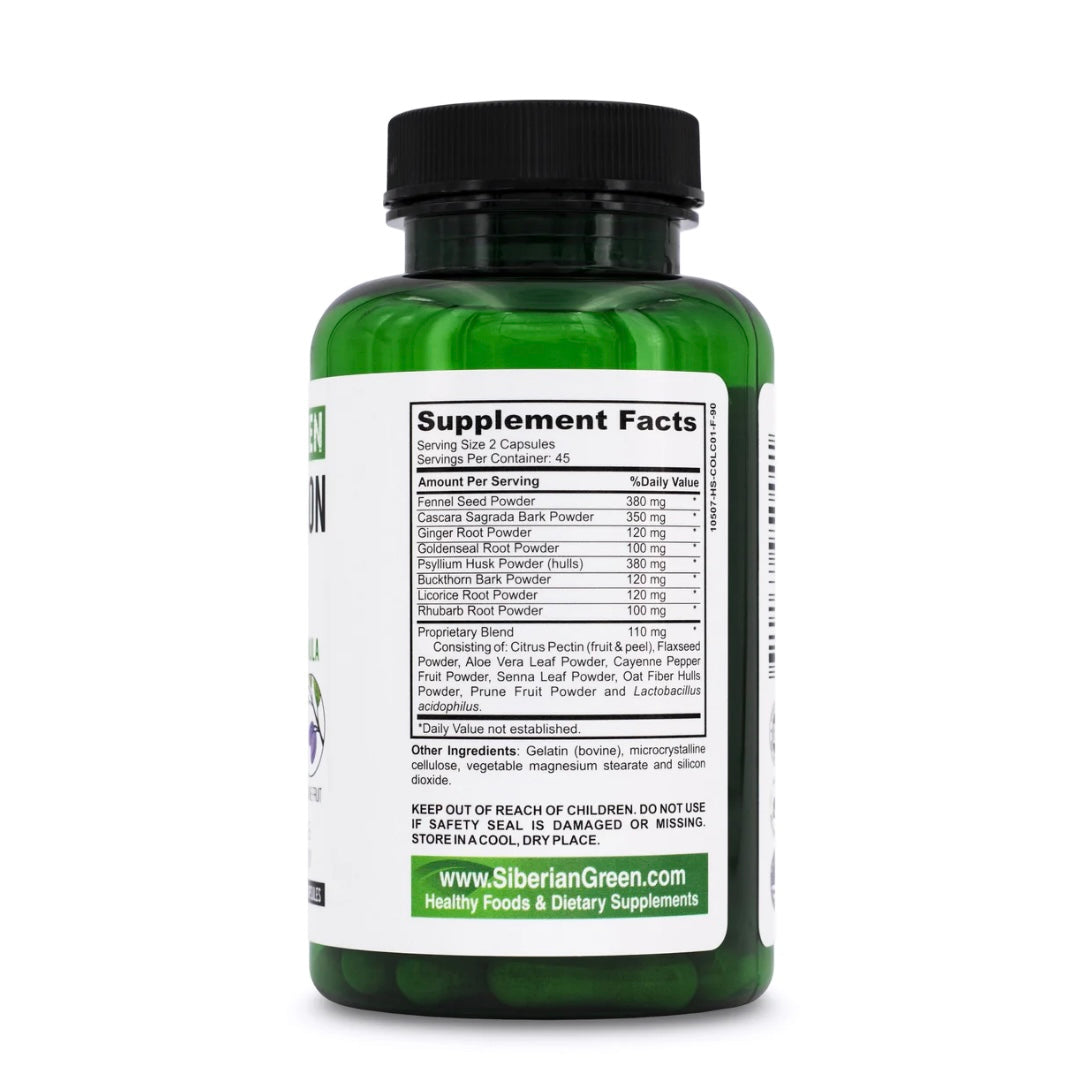 Siberian Green HERBAL COLON DETOX compresse - 14 Erbe siberiane per disintossicazione Colon irritabile