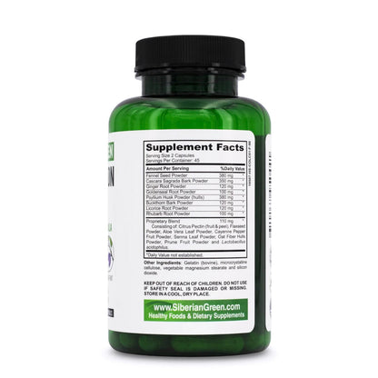 Siberian Green HERBAL COLON DETOX compresse - 14 Erbe siberiane per disintossicazione Colon irritabile