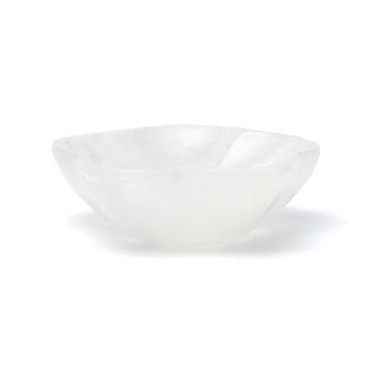 Piatto a forma di fiore in Selenite