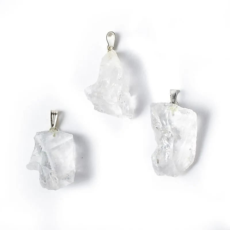 Ciondolo in Cristallo di Rocca grezzo - Connessione e Purificazione - clorophilla-shop