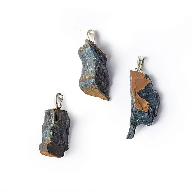 Ciondolo in Occhio di Falco grezzo - Chiaroveggenza e viaggi astrali - clorophilla-shop