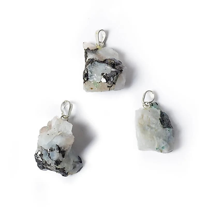 Ciondolo in Pietra di Luna Bianca grezza - Dolci emozioni e ottimo riposo - clorophilla-shop