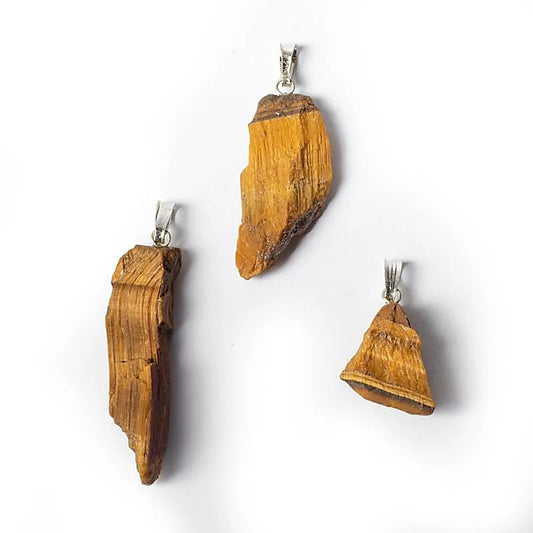 Ciondolo in Occhio di Tigre grezzo - Energia e Vitalità - clorophilla-shop