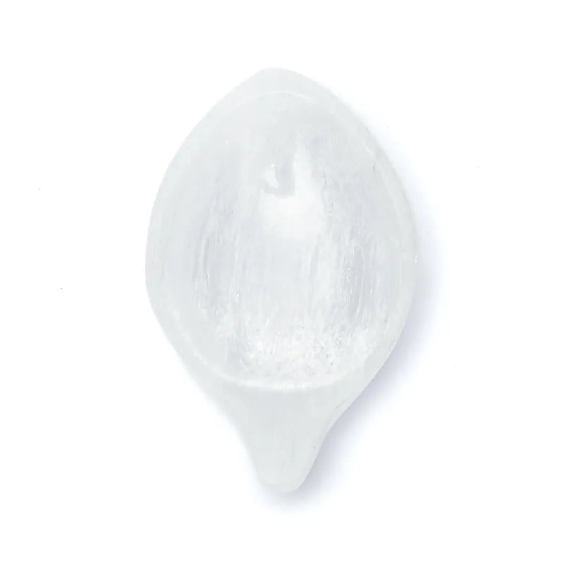 Piatto a forma di foglia in Selenite