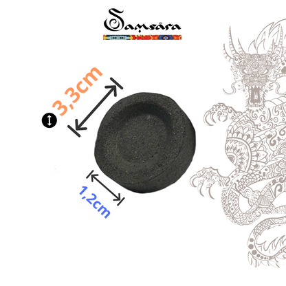 Samsara Carboncini Vegetali Non Tossici In Sola Legna per Incensi in Grani Resine e Foglie - 100% Naturali Accensione Rapida 33mm 50/60min 50 CARBONCINI - SamsaraFragrances