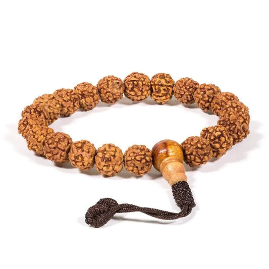 Mala bracciale in Rudraksha regolabile - 21 grani