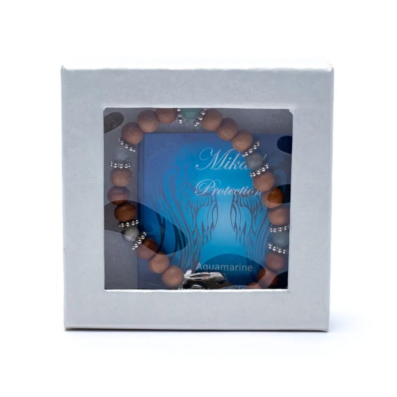 Bracciale Arcangelo Michele con pietra acquamarina - clorophilla-shop