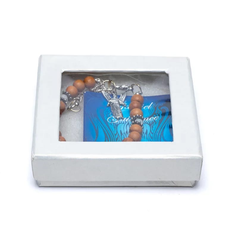 Bracciale Arcangelo Gabriele con pietra di luna arcobaleno - clorophilla-shop