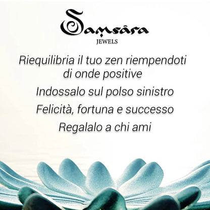 Samsara Collana Girocollo tibetano in Pietre ed Ottone 100% artigianale - OCCHIO DI TIGRE - SamsaraFragrances