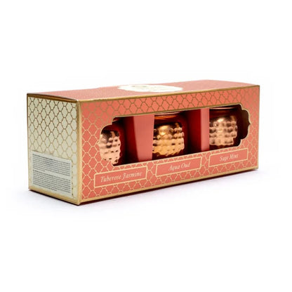 Ayurveda Candele Profumate al Burro di Cocco e Cera di Soia infuse con oli essenziali Ayurvedici - Set 3pz - clorophilla-shop