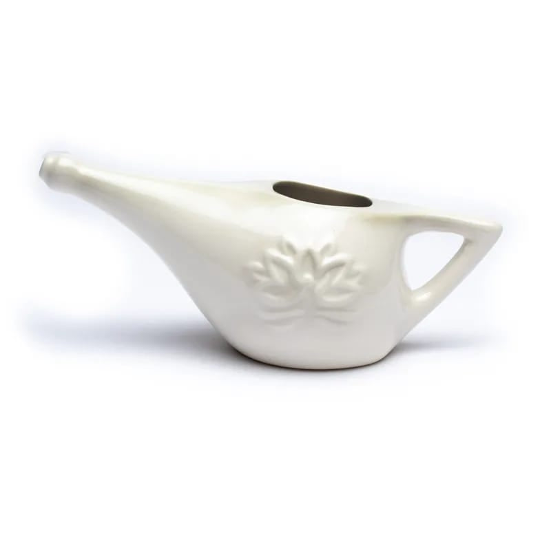 Neti Pot in ceramica Tradizione Ayurvedica - Sale Himalayano incluso - clorophilla-shop