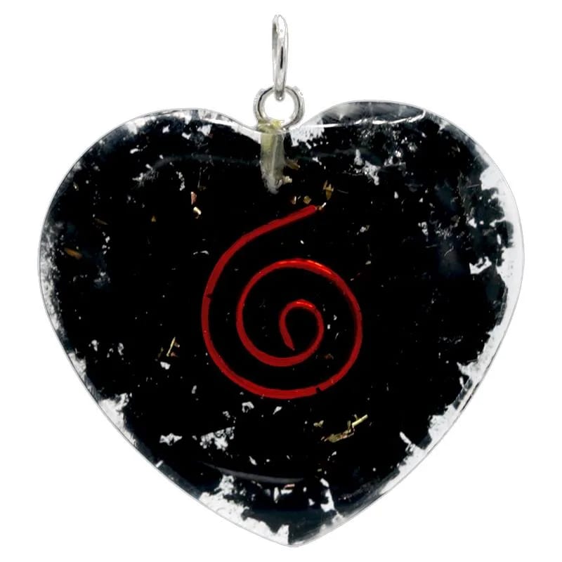 Collana con Ciondolo in Shungite a Forma di Cuore - clorophilla-shop