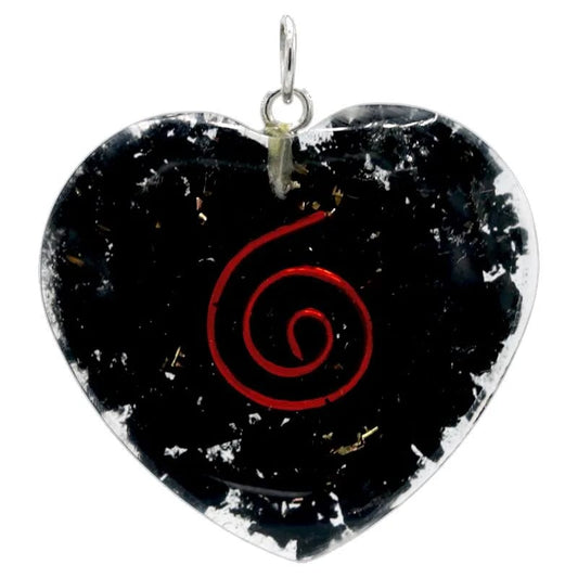 Collana con Ciondolo in Shungite a Forma di Cuore - clorophilla-shop