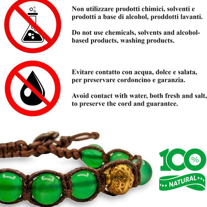 Samsara Kids Bracciale Tibetano Buddista per Bambino/Bambina – Shamballa con Pietra in Turchese Celeste - Filo in Cotone Cerato Marrone - SamsaraFragrances