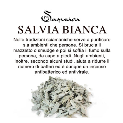 SAMSARA Incenso in foglie 100% Artigianale - SALVIA BIANCA - SamsaraFragrances