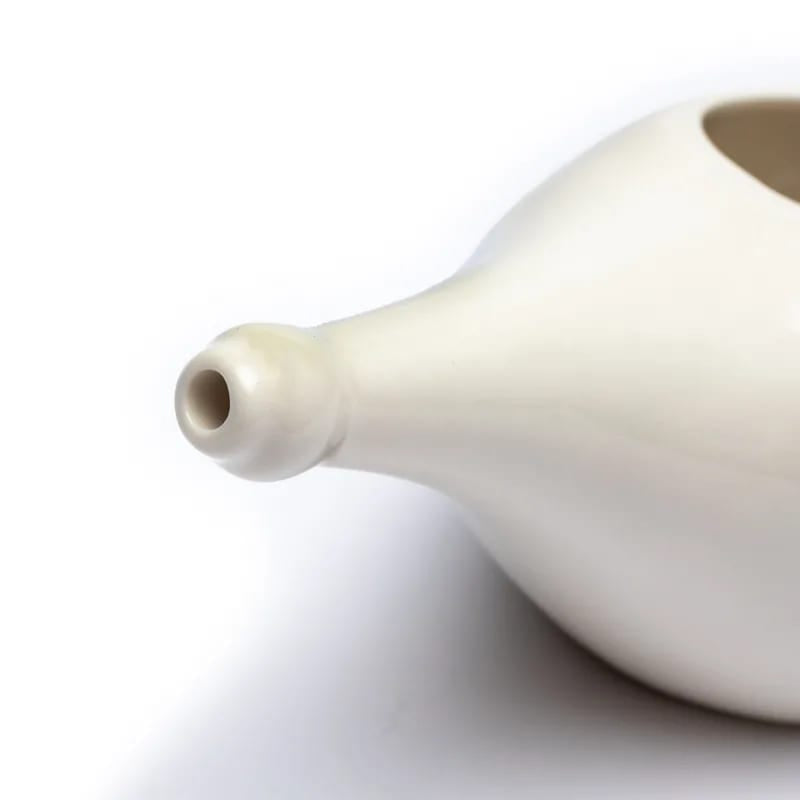 Neti Pot in ceramica Tradizione Ayurvedica - Sale Himalayano incluso - clorophilla-shop