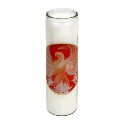 Candela Profumata Lotus Angel of Love in Vetro alla Stearina con immagine Angelo Di Loto D'amore - 21cm - Durata 100 ore - clorophilla-shop