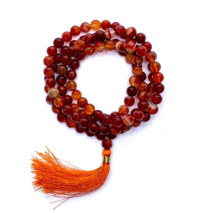 Mala Tibetana Corniola con Nappa - Collana Rosario 108 grani