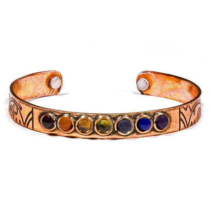 Bracciale 7 Minerali Chakra magnetico in Rame - clorophilla-shop