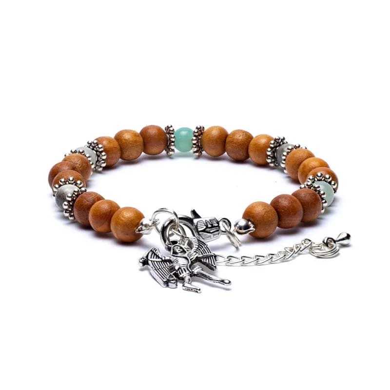 Bracciale Arcangelo Michele con pietra acquamarina - clorophilla-shop