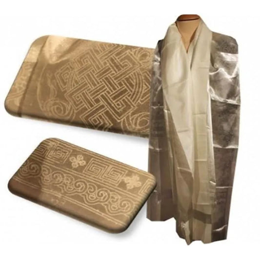 Katha Tibetana in poliestere - Sciarpa di benvenuto con Motivi tibetani e Testo