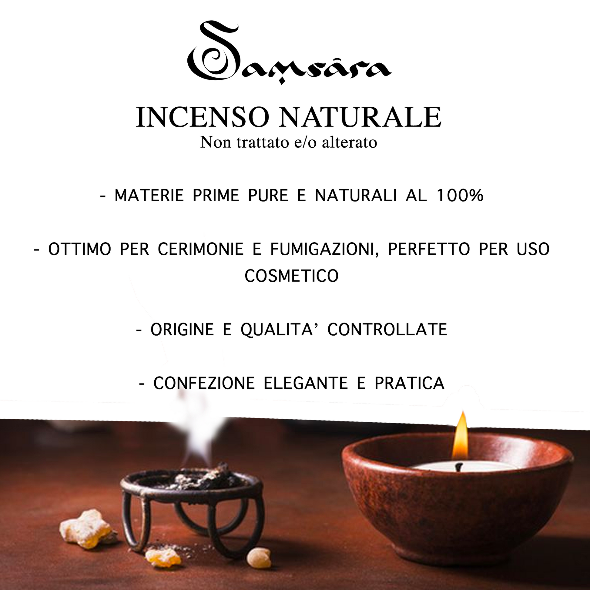 SAMSARA Incenso in Grani 100% Artigianale - GUM DAMAR - SamsaraFragrances