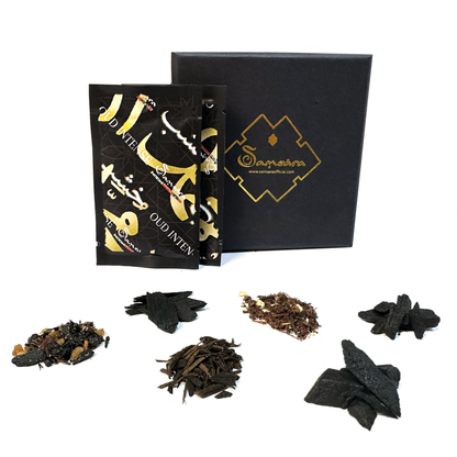 Samsara Kit Test Profumo Arabo solido, Bakhoor con legno di Oud ultra Persistente | Profumo per Corpo, Capelli ed Indumenti - Made in Dubai - 6 Mini Size