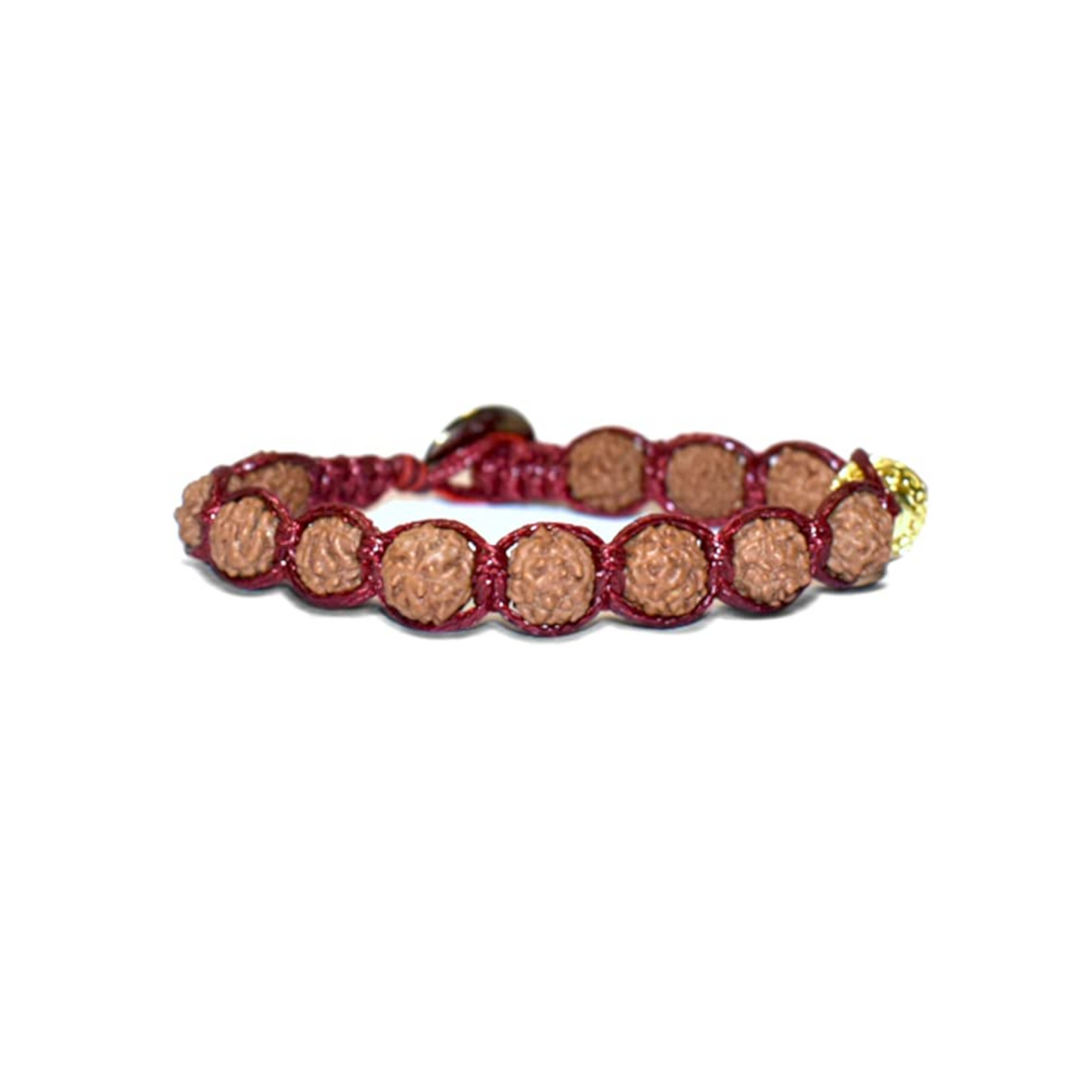 Samsara Bracciale con Semi di Rudraksha - Shamballa Tibetano Buddista - Filo in Cotone Cerato, Vari colori