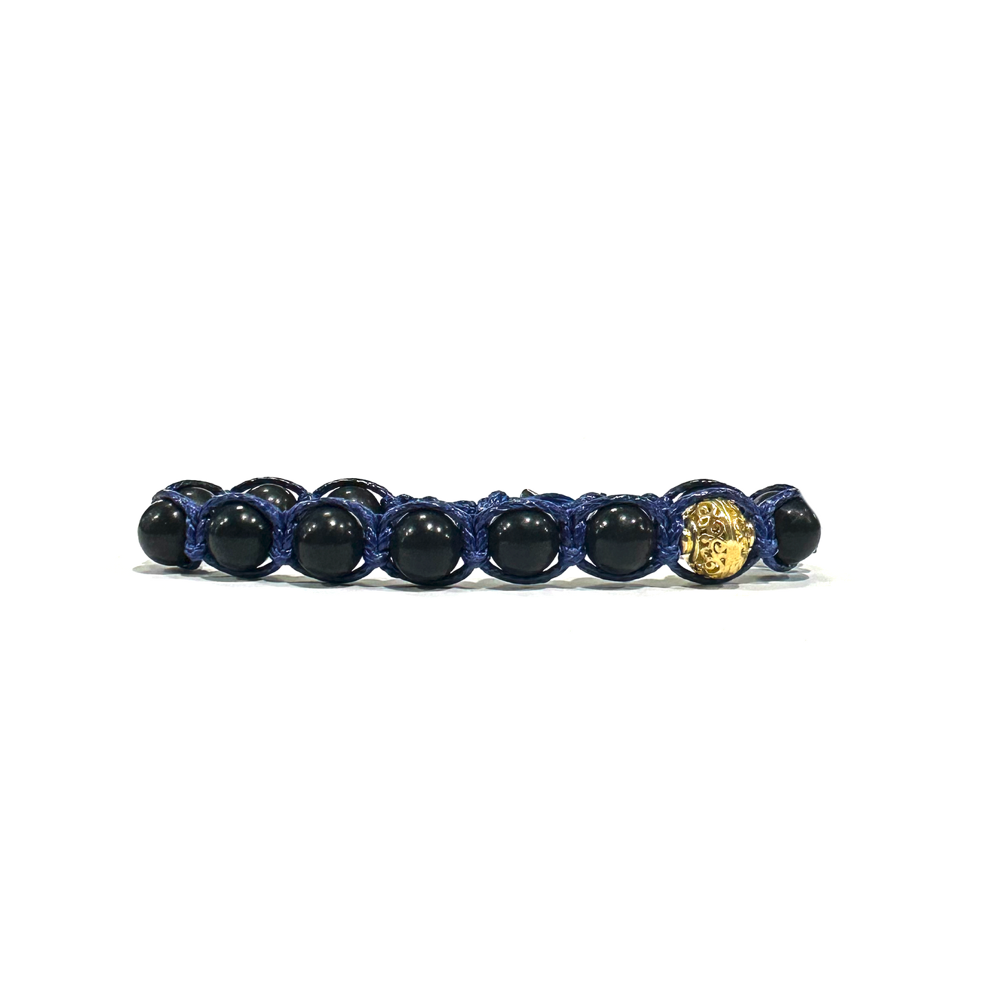 Samsara Bracciale con Shungite della Carelia - Shamballa Tibetano Buddista - Filo in Cotone Cerato, Vari colori