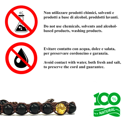 Samsara Bracciale con Shungite della Carelia - Shamballa Tibetano Buddista - Filo in Cotone Cerato, Vari colori