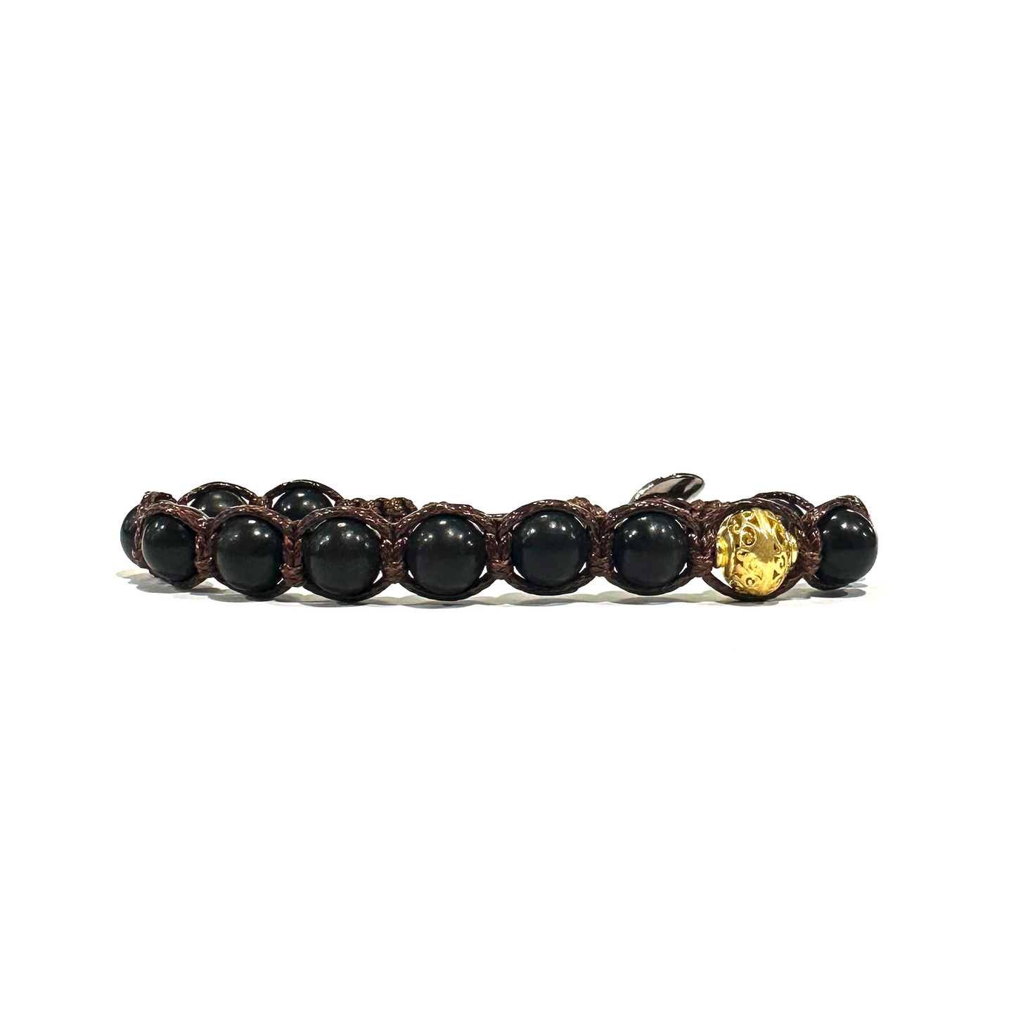 Samsara Bracciale con Shungite della Carelia - Shamballa Tibetano Buddista - Filo in Cotone Cerato, Vari colori
