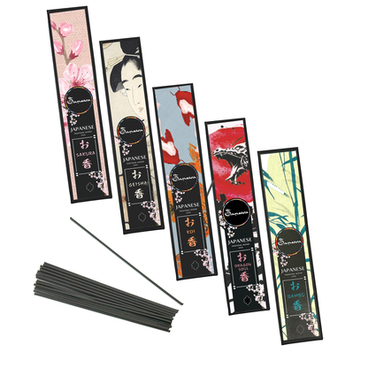 Samsara Incenso Giapponese in Stick senza anima in Legno - Solo Incenso Puro Arrotolato a mano, Aroma delicato e Persistente - 20 bastoncini (Sakura) - SamsaraFragrances